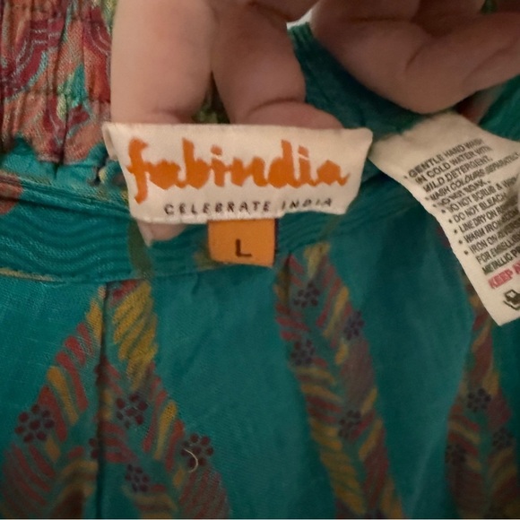 Fabindia Women Turquoise Cotton Salwar - Picture 10 of 15